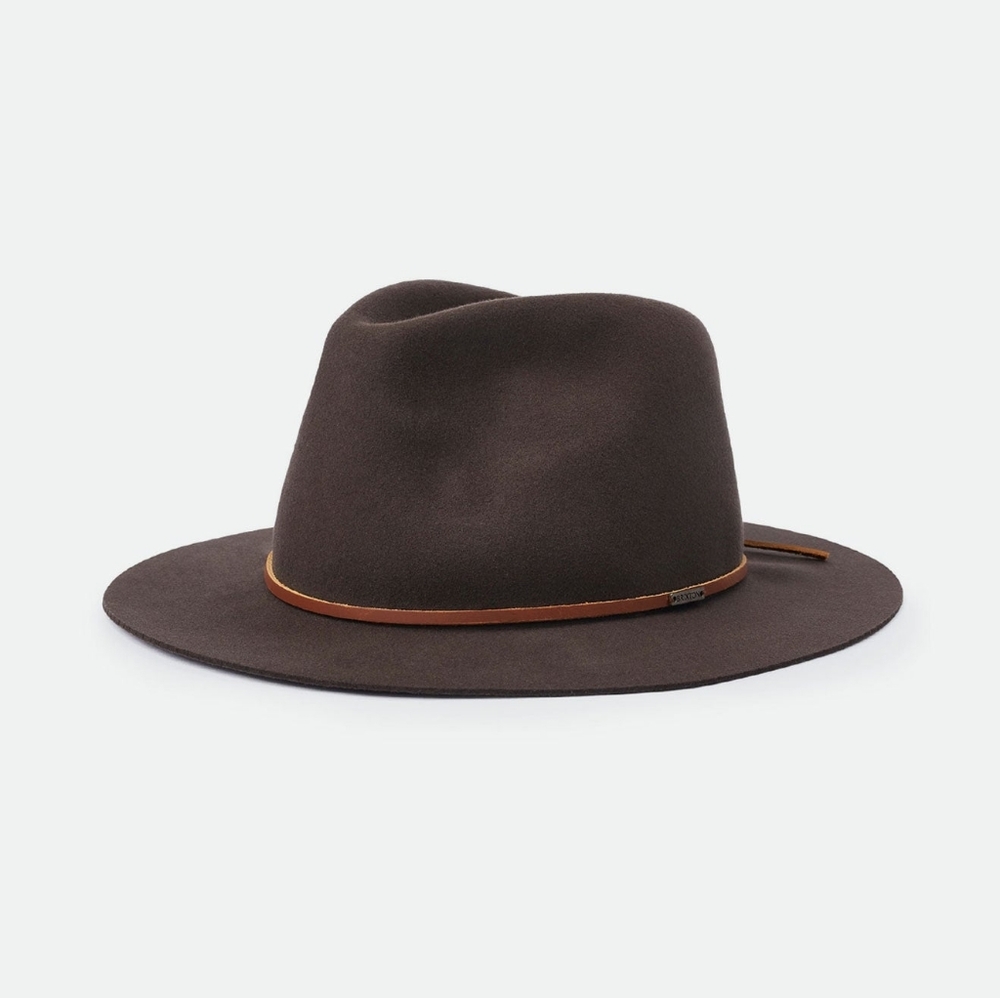 Unisex Brixton Wool Fedora Hat Coffee Brown Size Large (60cm)